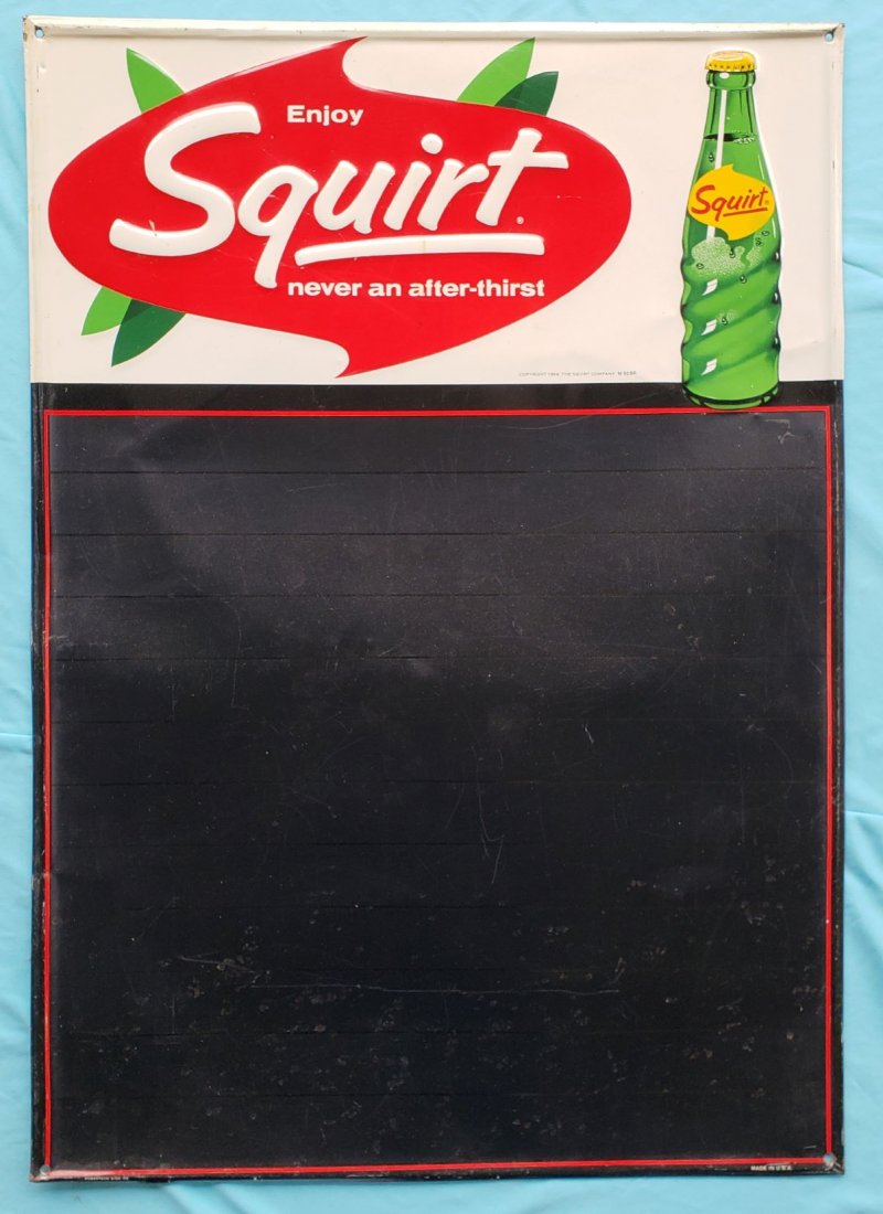 1964 Embossed Squirt Chalk Menu Board Sign (1 of 1)