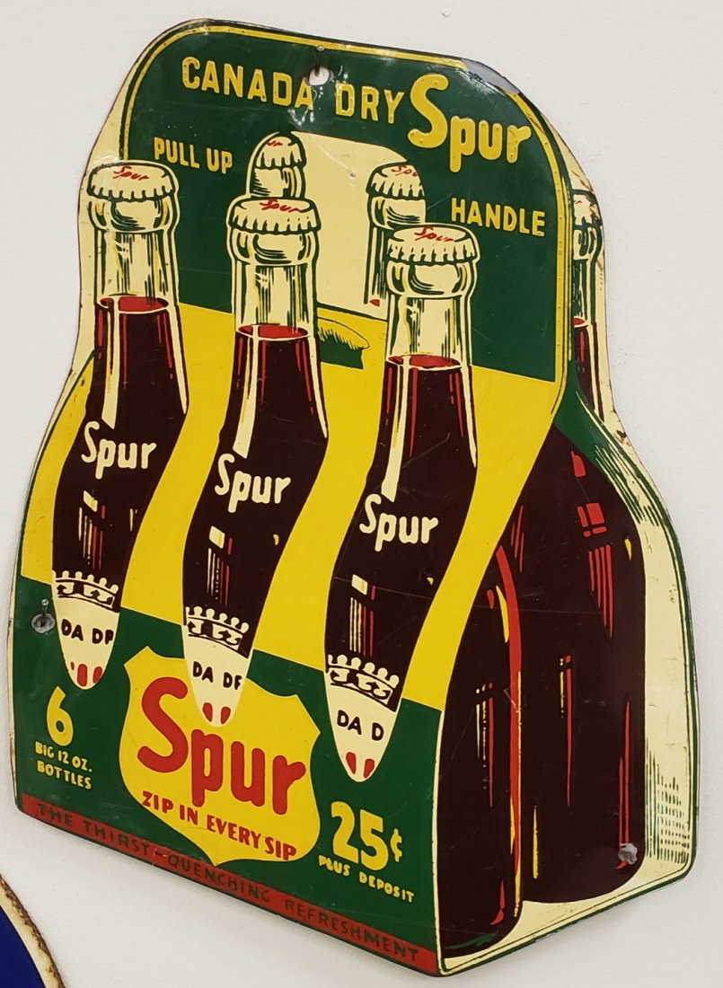 Spur Canada Dry Six Pack Die Cut Tin Sign (1 of 1)