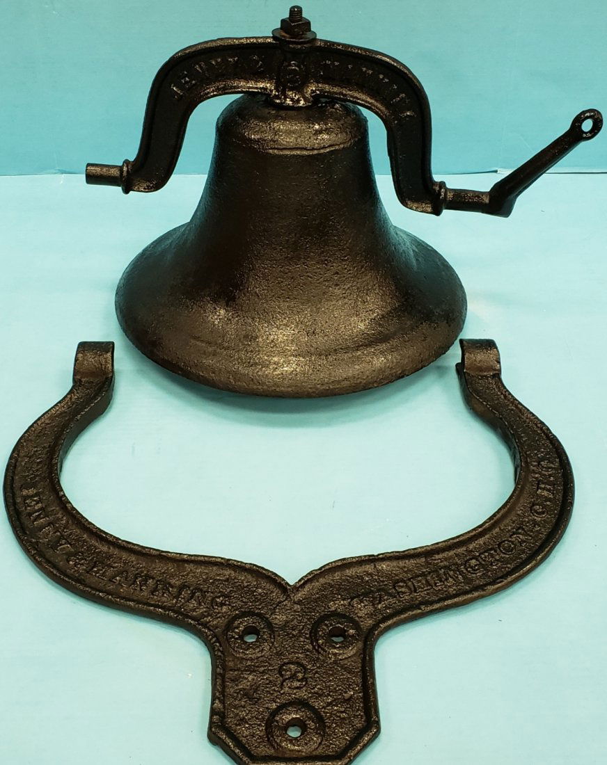 Antique Cast Iron School Bell Mfg. by Jenny & Manning