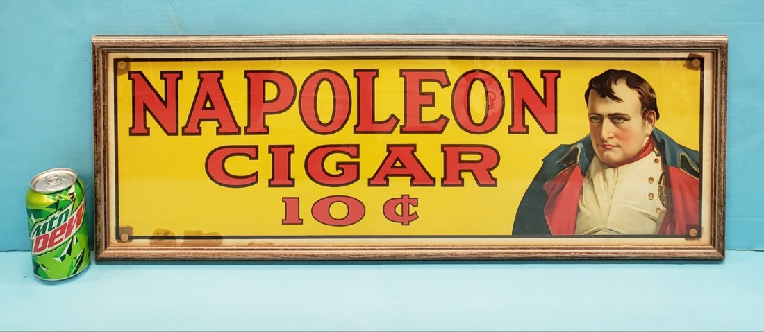 Napoleon Cigars Paper Window Sign Framed (1 of 1)