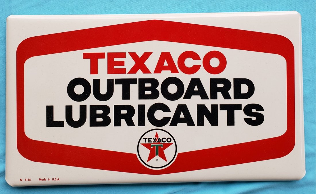 Texaco Outboard Lubricants Oil Rack Display Sign (1 of 1)