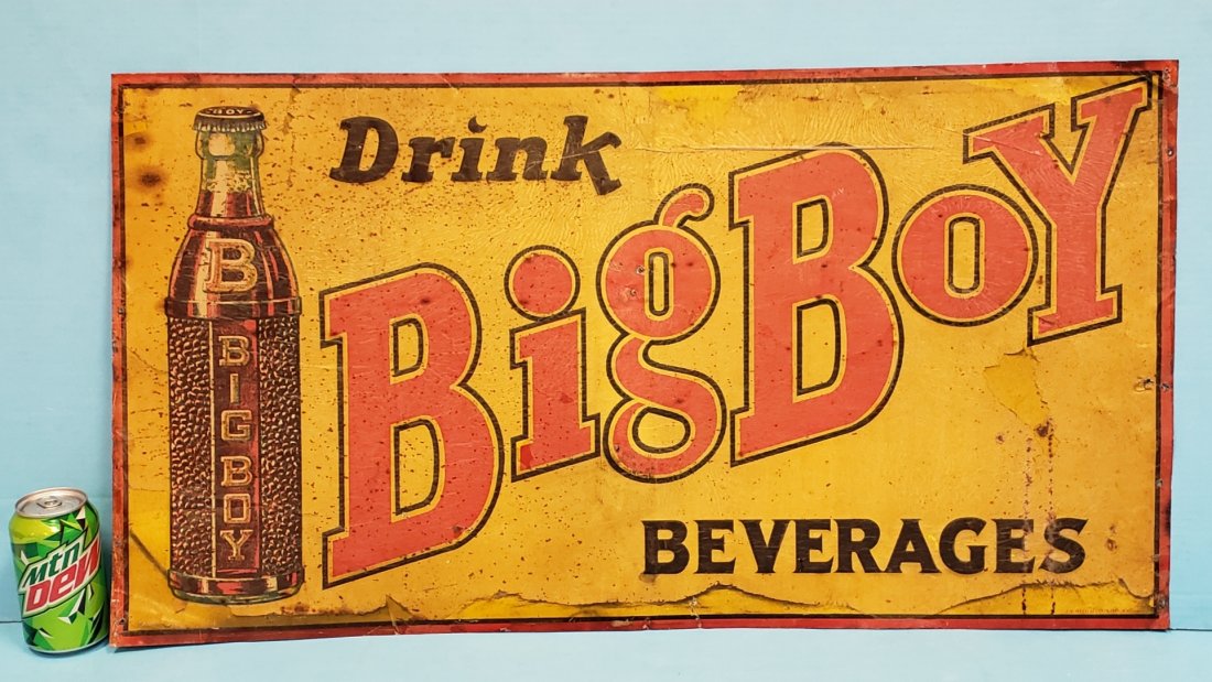 Scarce Drink Big Boy Beverages Tin Sign