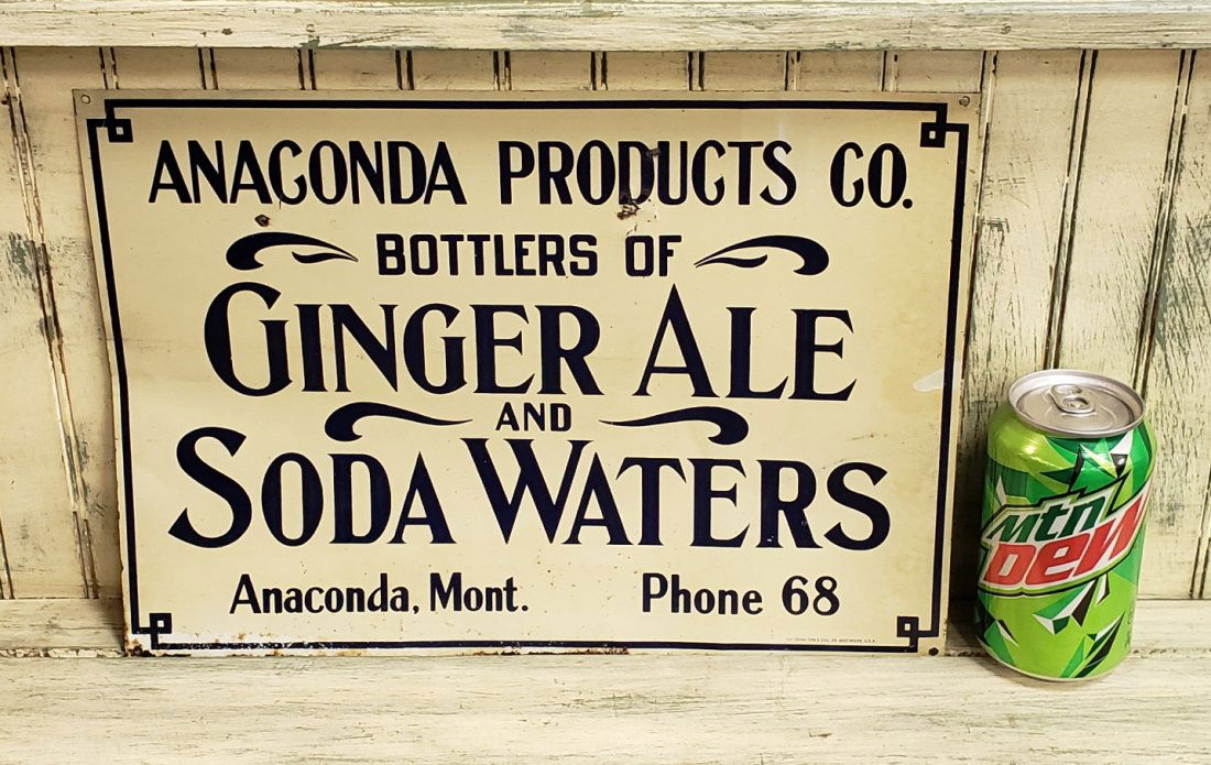 Anaconda Products Ginger Ale Soda Waters Tin Sign (1 of 1)