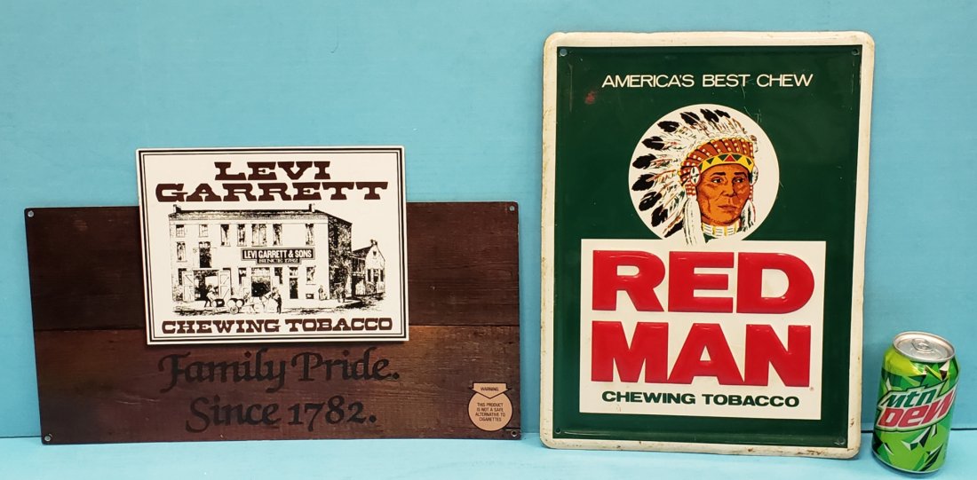 Red Man & Levi Garrett Sign Lot (1 of 1)