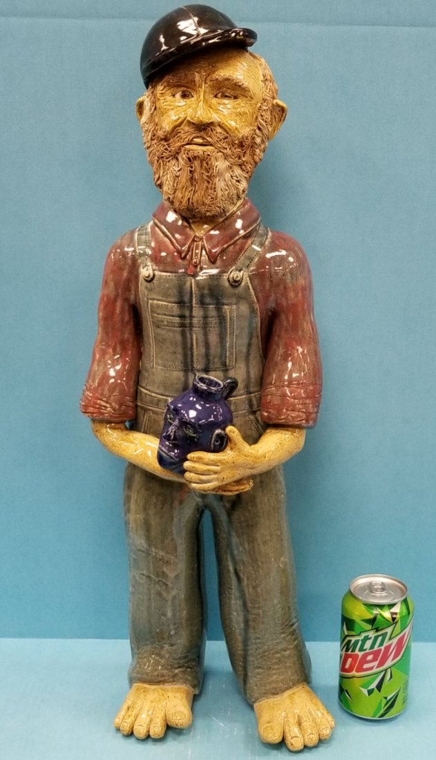Edwin Meaders figure statue by Lin Craven: 24.5"tall. Incised Edwin Meaders "Nub" 1921-by Lin Craven #1 2006.Signed by Edwin Meaders in red maker. Excellent condition.