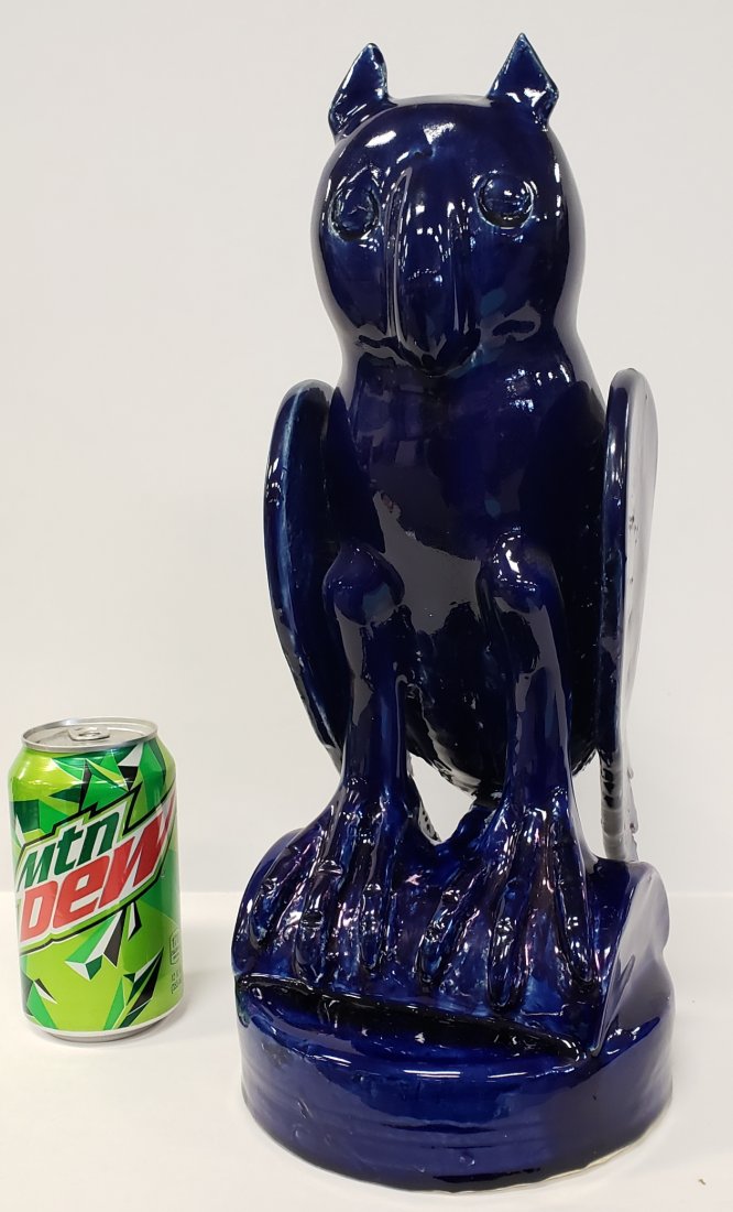 Edwin Meaders Deep Rich Blue Owl: 2012 #6 14.5" Owl in excellent condition. Signed, dated, and numbered. 15" PLEASE READ & UNDERSTAND THE PAYMENT & SHIPPING TERMS FOR THIS AUCTION PRIOR TO PLACING BIDS.