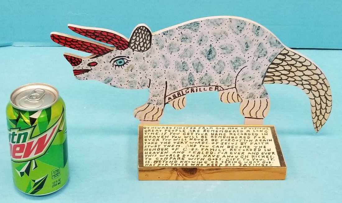 Howard Finster Folk Art: 14.5" x 7" #36,106 hand written folk art signed and dated Mar-6 1995. PLEASE READ & UNDERSTAND THE PAYMENT & SHIPPING TERMS FOR THIS AUCTION PRIOR TO PLACING BIDS.