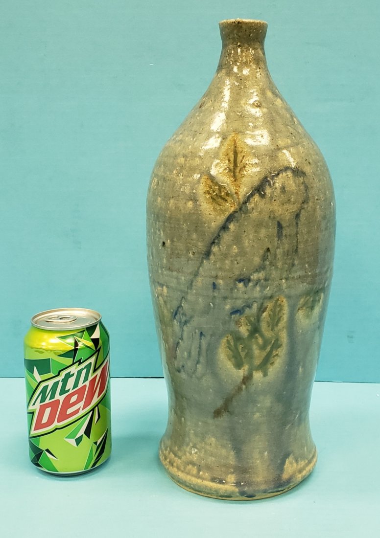 David Meaders Lamp Base: 13.5" Glazed lamp base in excellent condition. Signed. PLEASE READ & UNDERSTAND THE PAYMENT & SHIPPING TERMS FOR THIS AUCTION PRIOR TO PLACING BIDS.