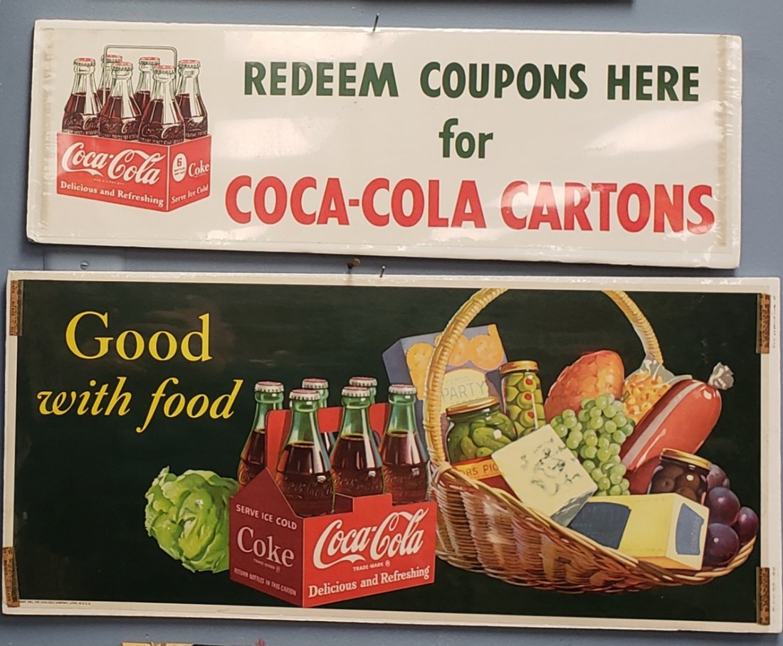 2 NOS Coca Cola Paper Window Signs (1 of 1)