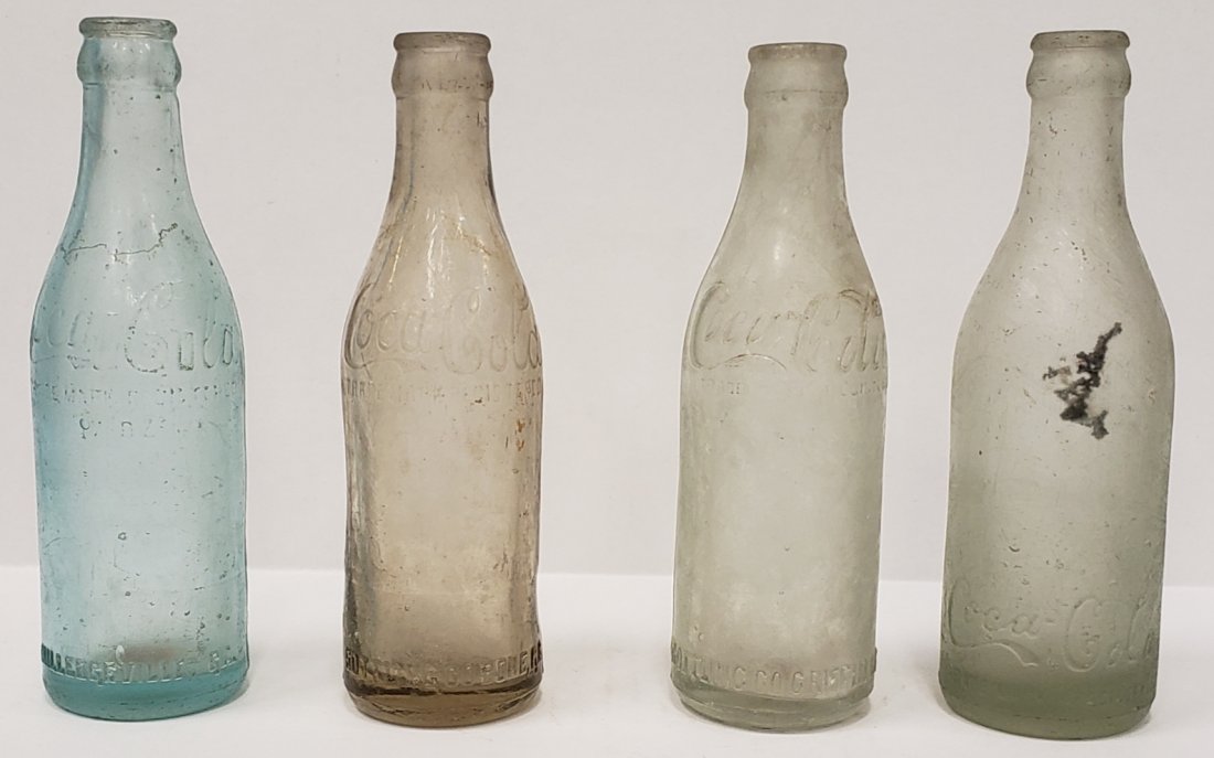 4 Straight Sided Coca Cola Bottles (1 of 5)