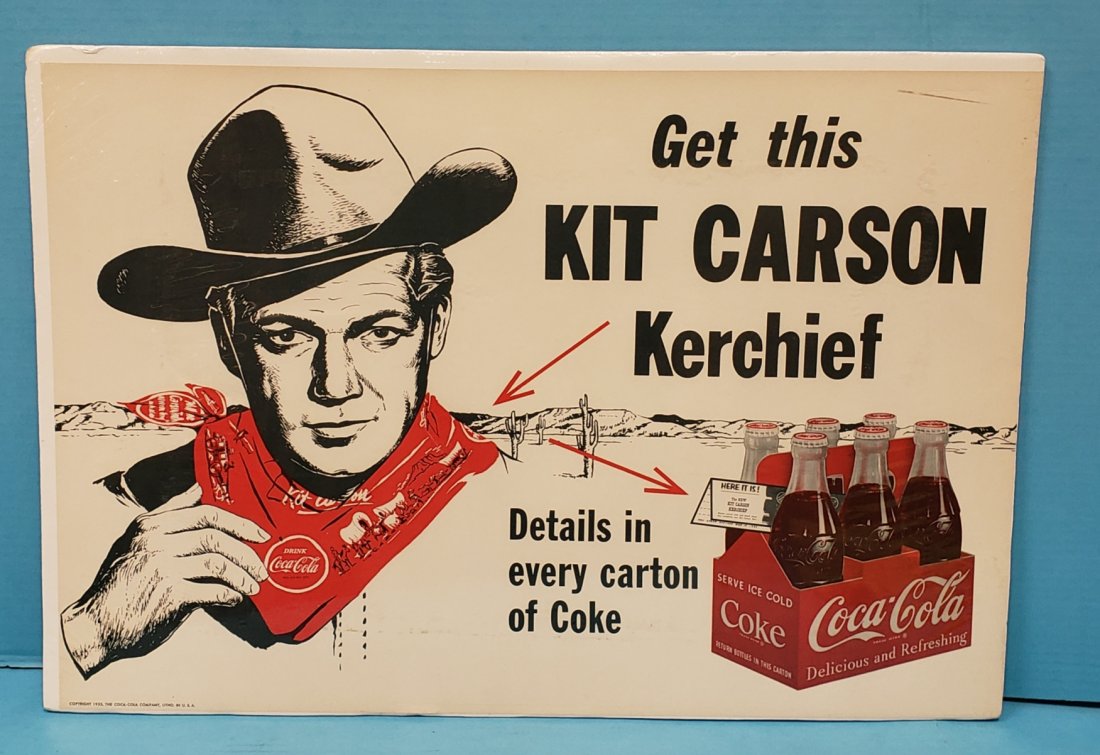 Nos Coca Cola Kit Carson Window Sign