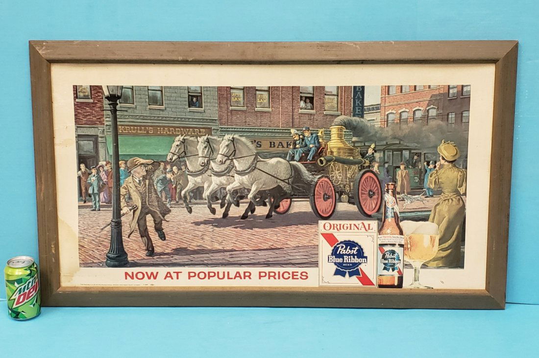 Pabst Blue Ribbon Framed Cardboard Sign (1 of 1)