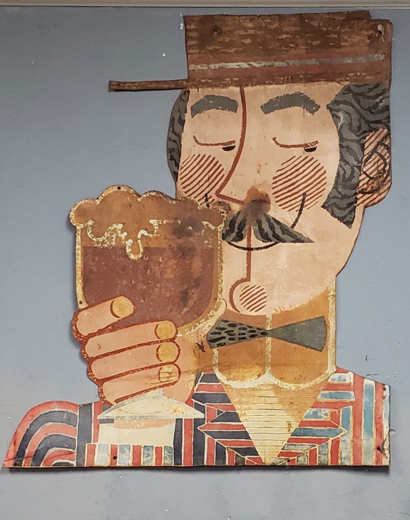 Large 1960's Pabst Beer Guy Die Cut Sign (1 of 1)