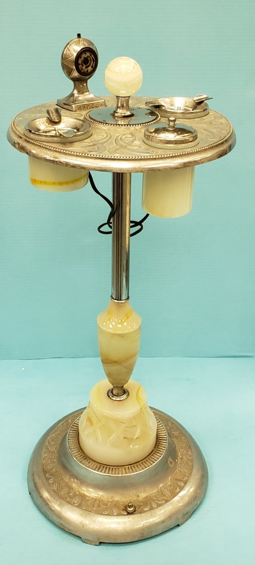 Mico Art Deco Smoking Stand with Onyx (1 of 2)