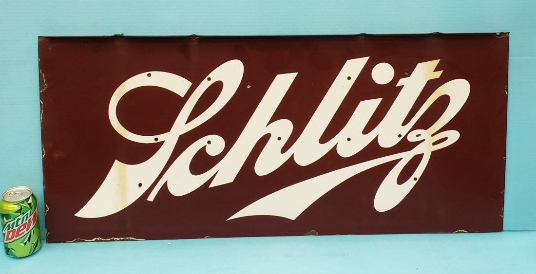 Porcelain Schlitz double sided Neon Sign No Tubing (1 of 2)