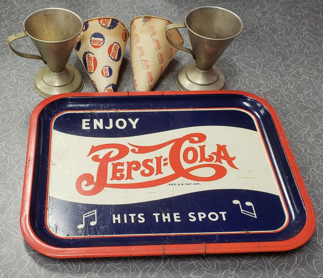 Pepsi Cola tray and cups lot (1 of 1)