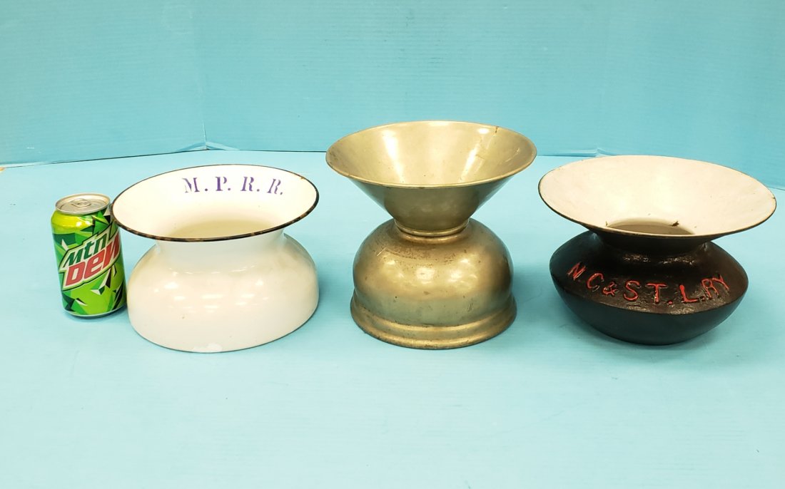 3 Antique Railroad Spittoons (1 of 1)