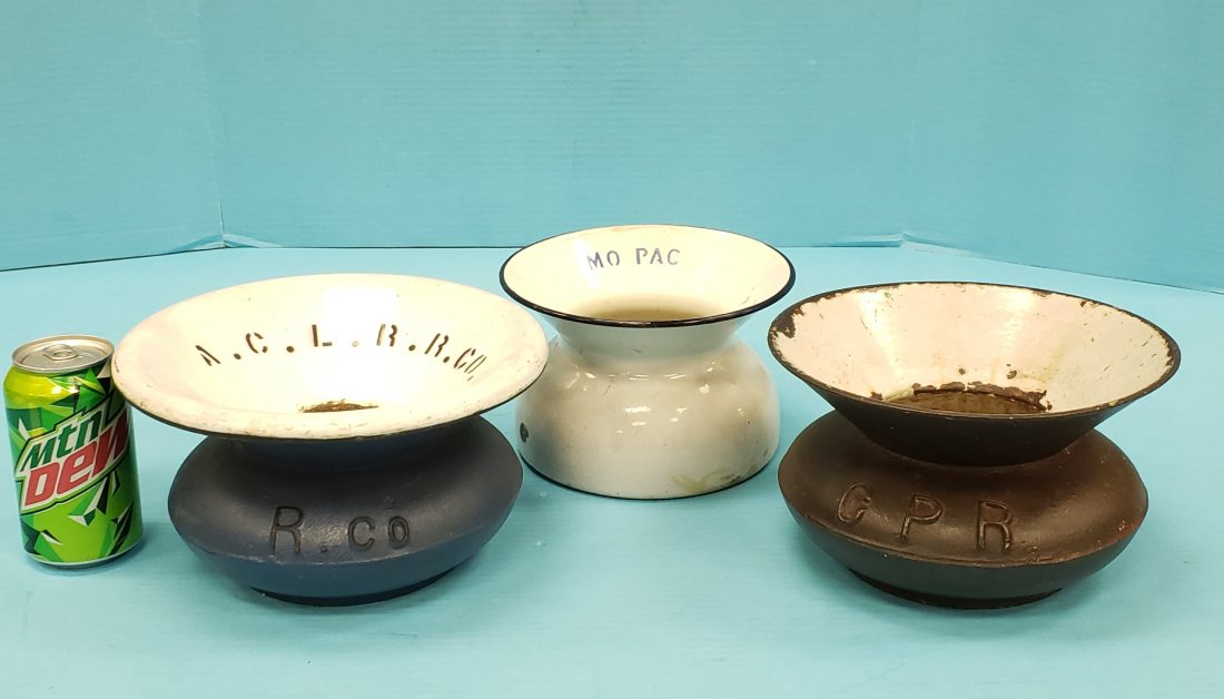 3 Antique Railroad Spittoons (1 of 1)