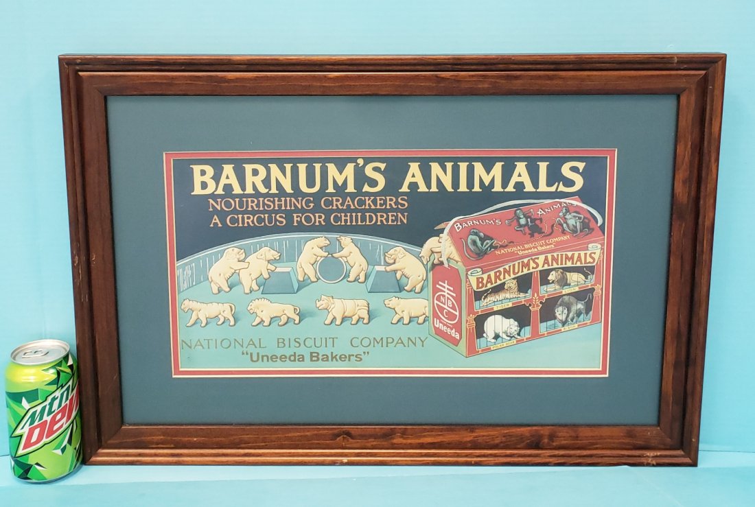 1923 Barnum's Animals Framed Sign (1 of 1)
