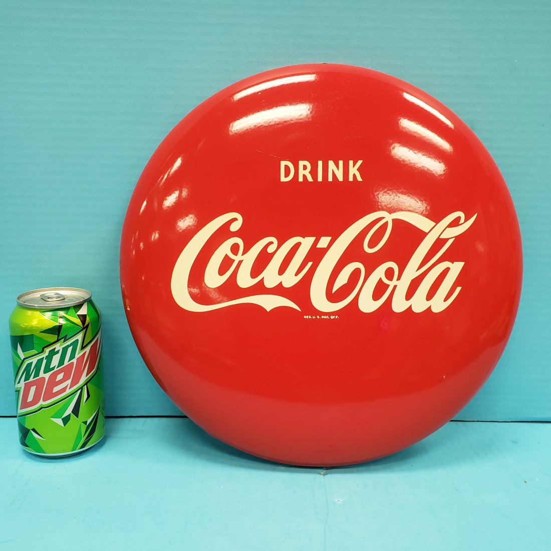 12" Coca Cola Button Sign (1 of 1)