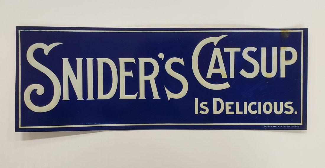 NOS  Snider's Catsup Is Delicious Embossed Tin sign (1 of 2)