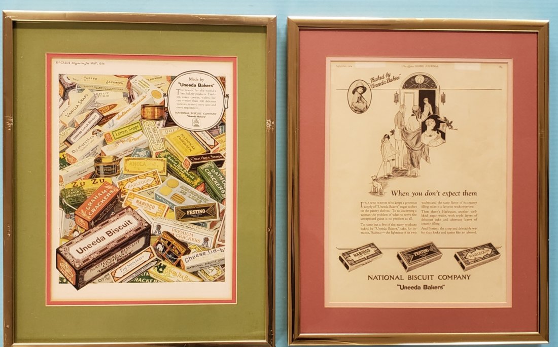 2 National Biscuit Company  Uneeda Baker's Framed Ads (1 of 1)