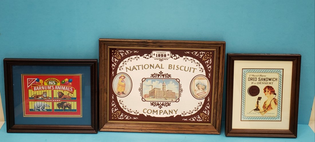 National Biscuit Company  Nabisco Tin Plates & Mirror (1 of 2)