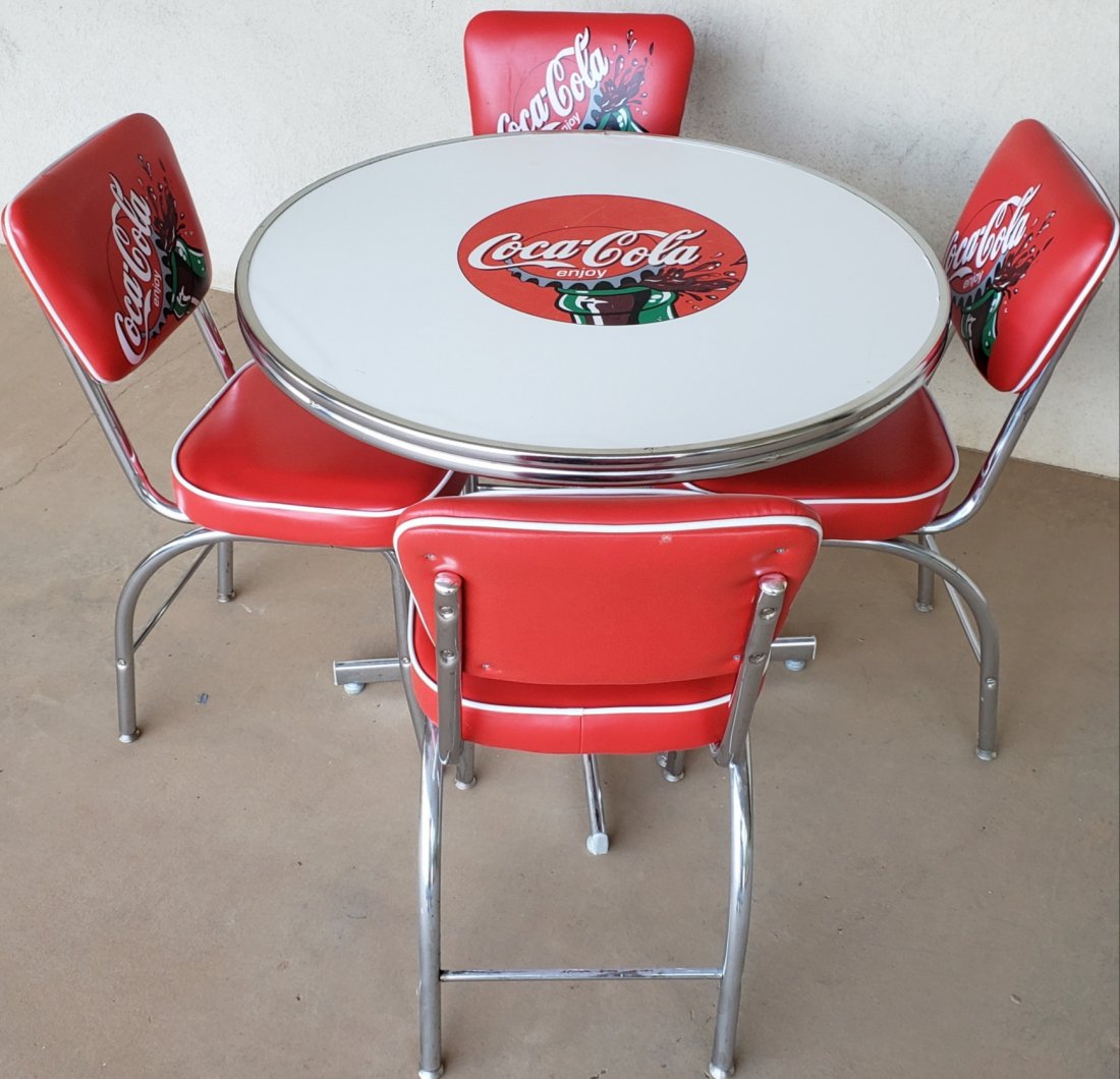 Coca cola table and chairs sale