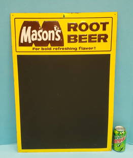 Mason's Root Beer Menu / Chalk Board Sign: 19.25" x 27.25" Embossed menu board in excellent condition with bright colors and high gloss. PLEASE READ & UNDERSTAND THE PAYMENT & SHIPPING TERMS FOR THIS AUCTION PRIOR TO PLACING BIDS. ALL BIDDERS