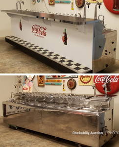 Stunning 12ft Coca Cola Stainless Double Soda Fountain