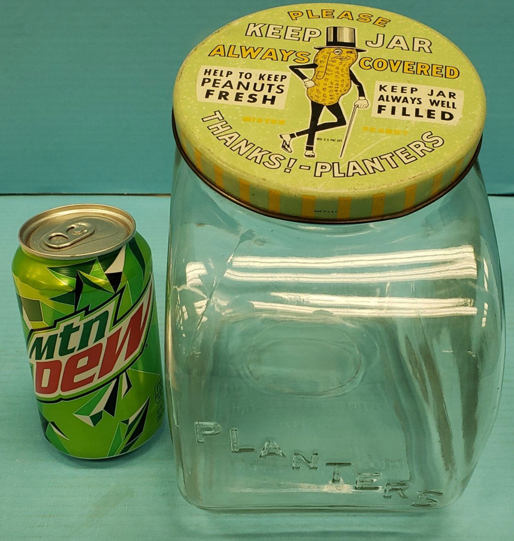 Original Planters Peanut Streamline Jar with metal lid (1 of 5)