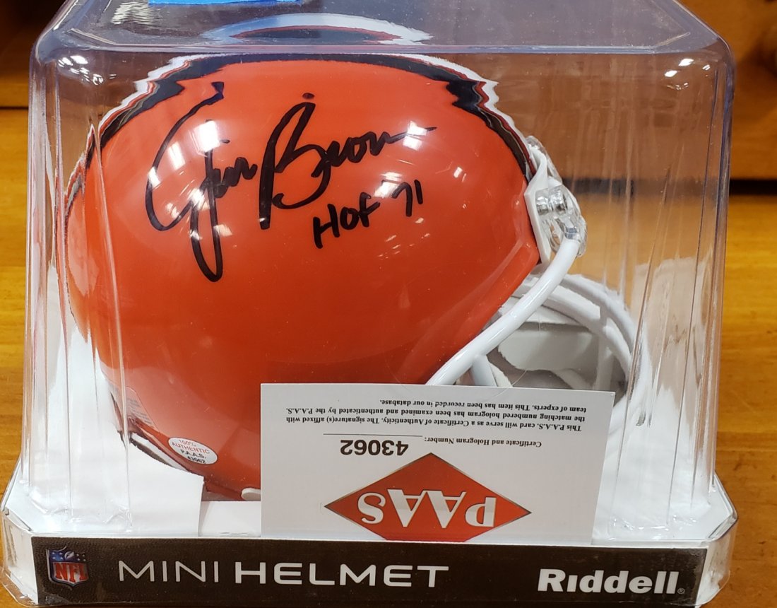 Jim Brown Autographed Mini Helmet (1 of 1)