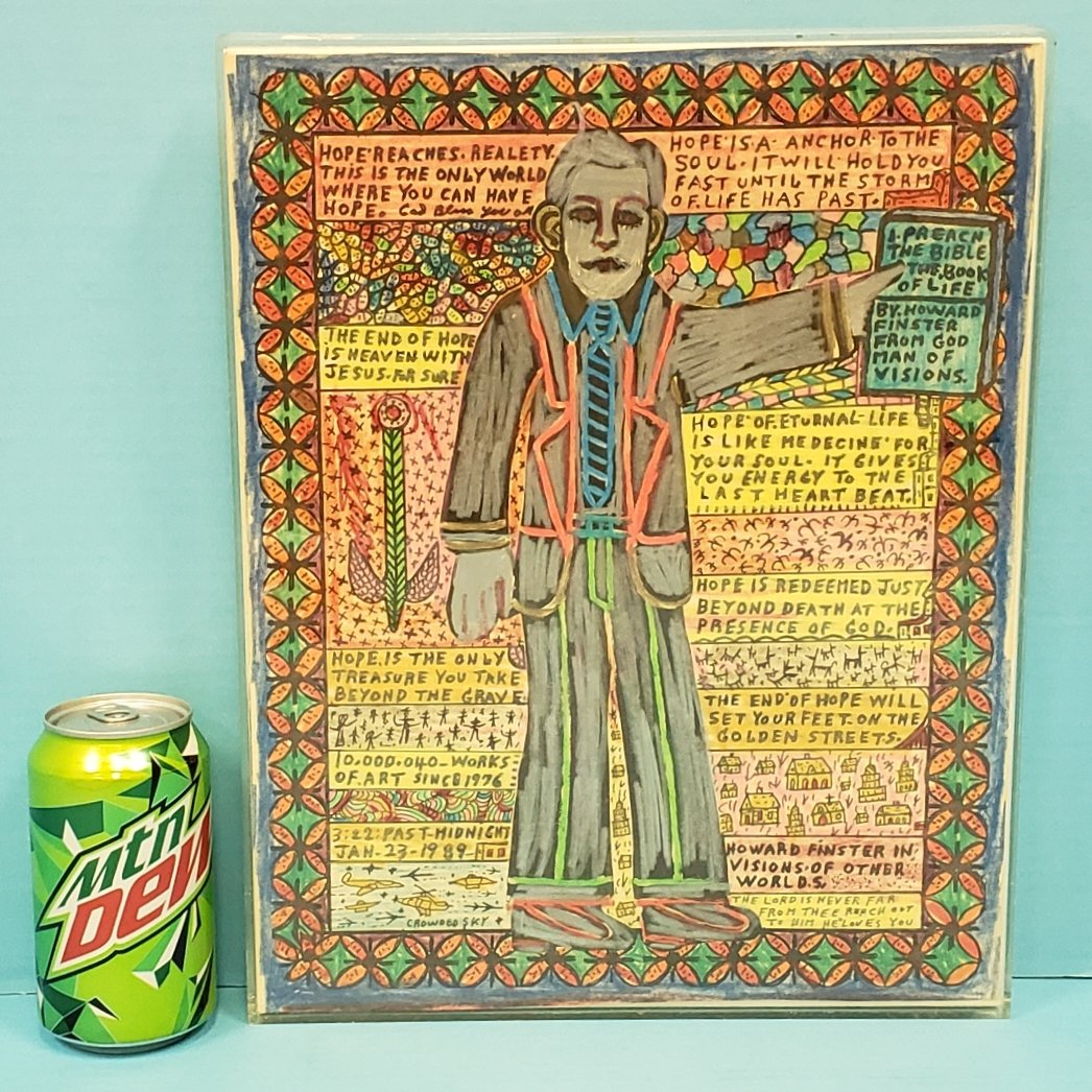 Howard Finster Hand Colored Self Portrait (1 of 3)