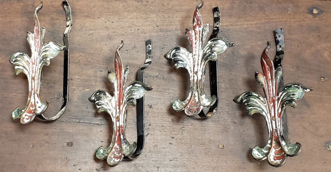 Antique Painted Metal Drapery Tie Backs (1 of 1)