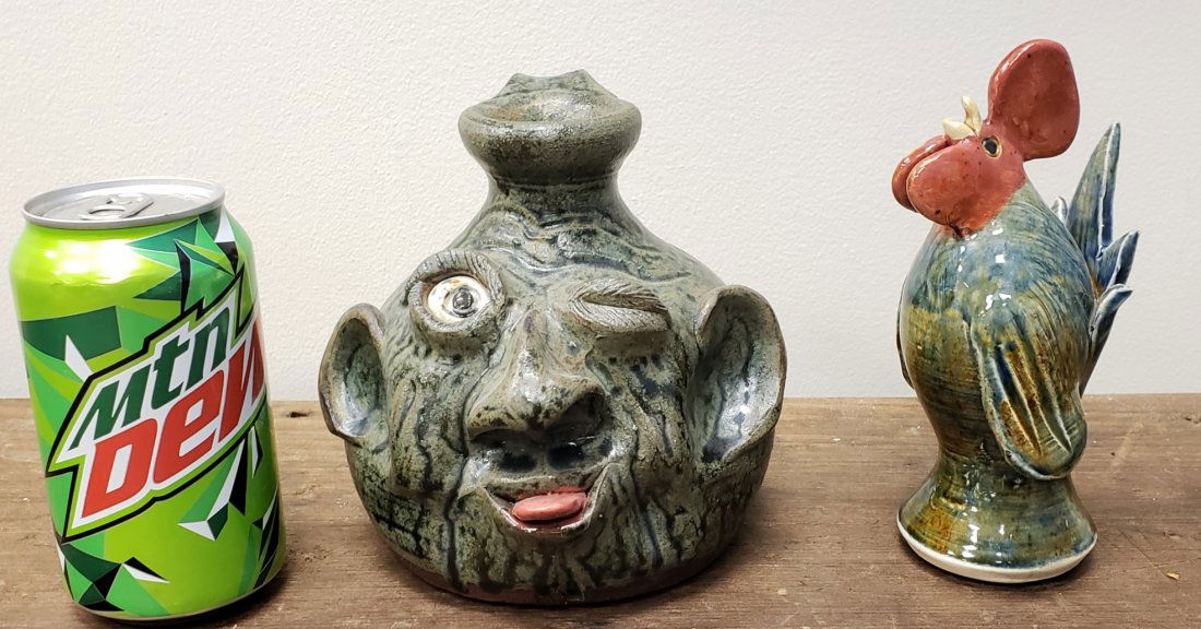 Steve Turpin Face Jug and Rooster (1 of 6)