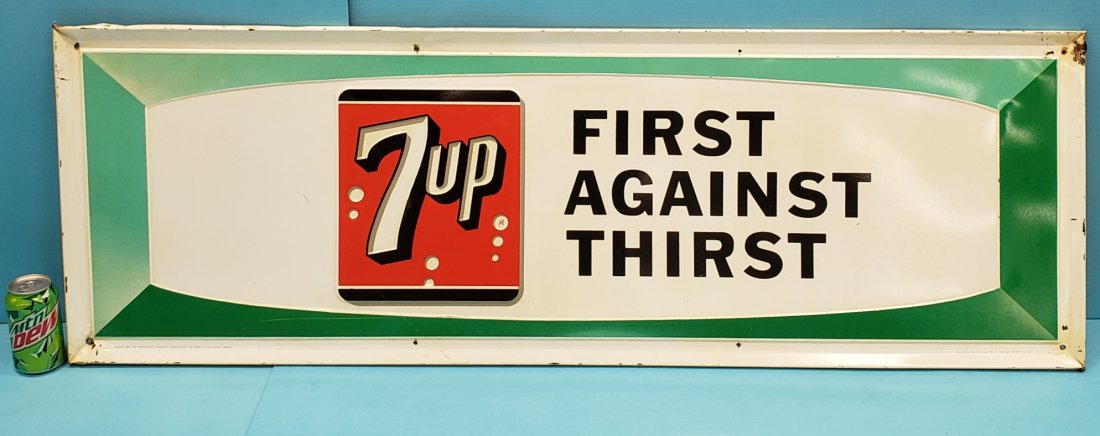 7-up First Against Thirst Embossed Sign (1 of 3)