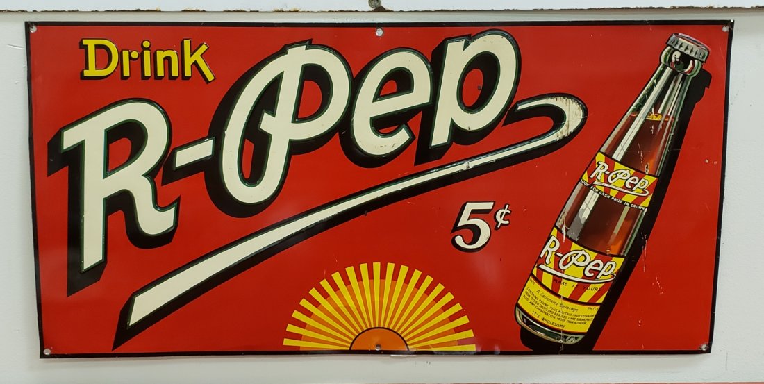 Drink R-Pep Embossed Tin Sign (1 of 2)