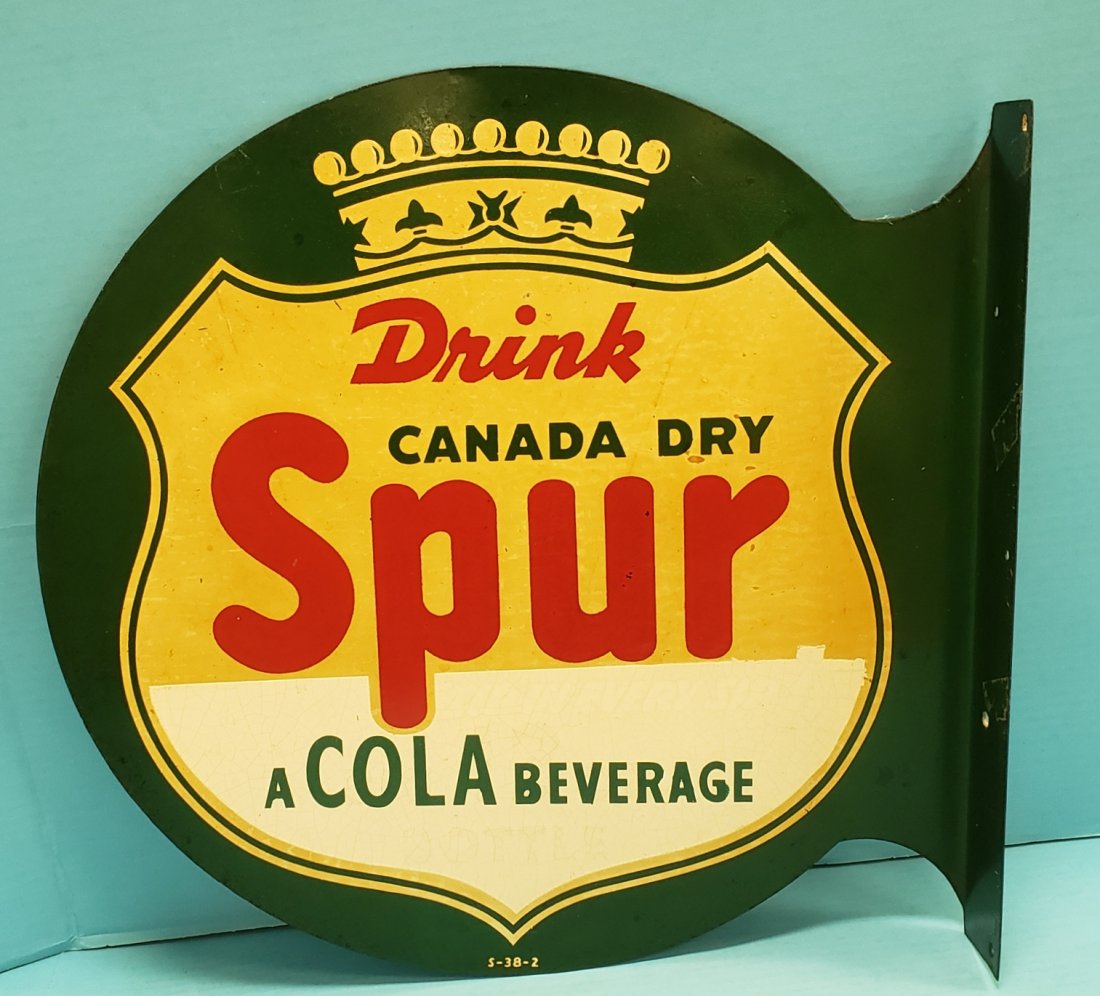 Rare 1938 Canada Dry Spur Flange Sign (1 of 3)