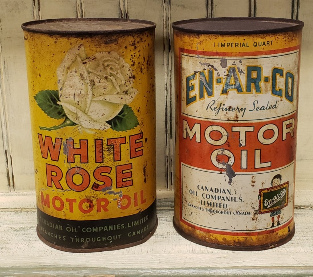 EN-AR-CO & White Rose Motor oil Cans (1 of 4)
