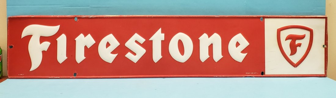 Firestone Embossed Aluminum Sign (1 of 1)