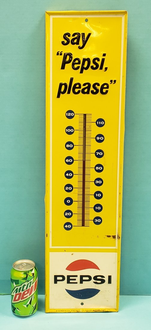 say Pepsi please embossed thermometer (1 of 2)
