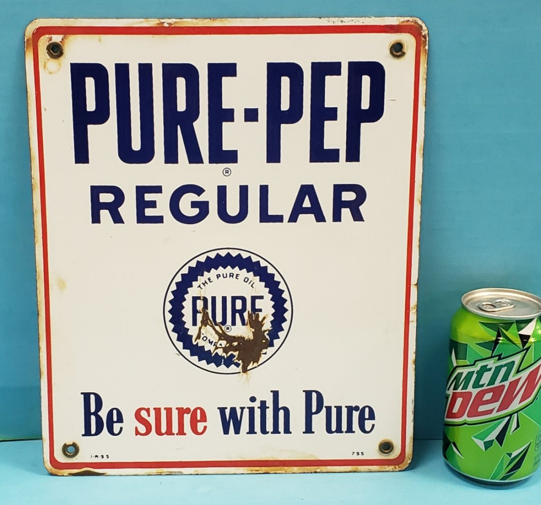 Pure Pep Porcelain Gas Pump Plate (1 of 2)