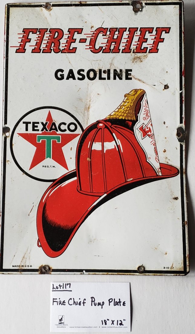 Texaco Firechief Porcelain Gas Pump Plate Sign (1 of 1)