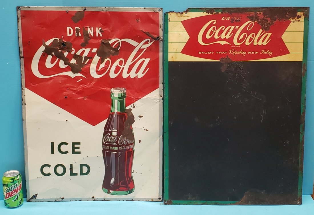 2 Coca Cola Tin Advertising signs (1 of 1)