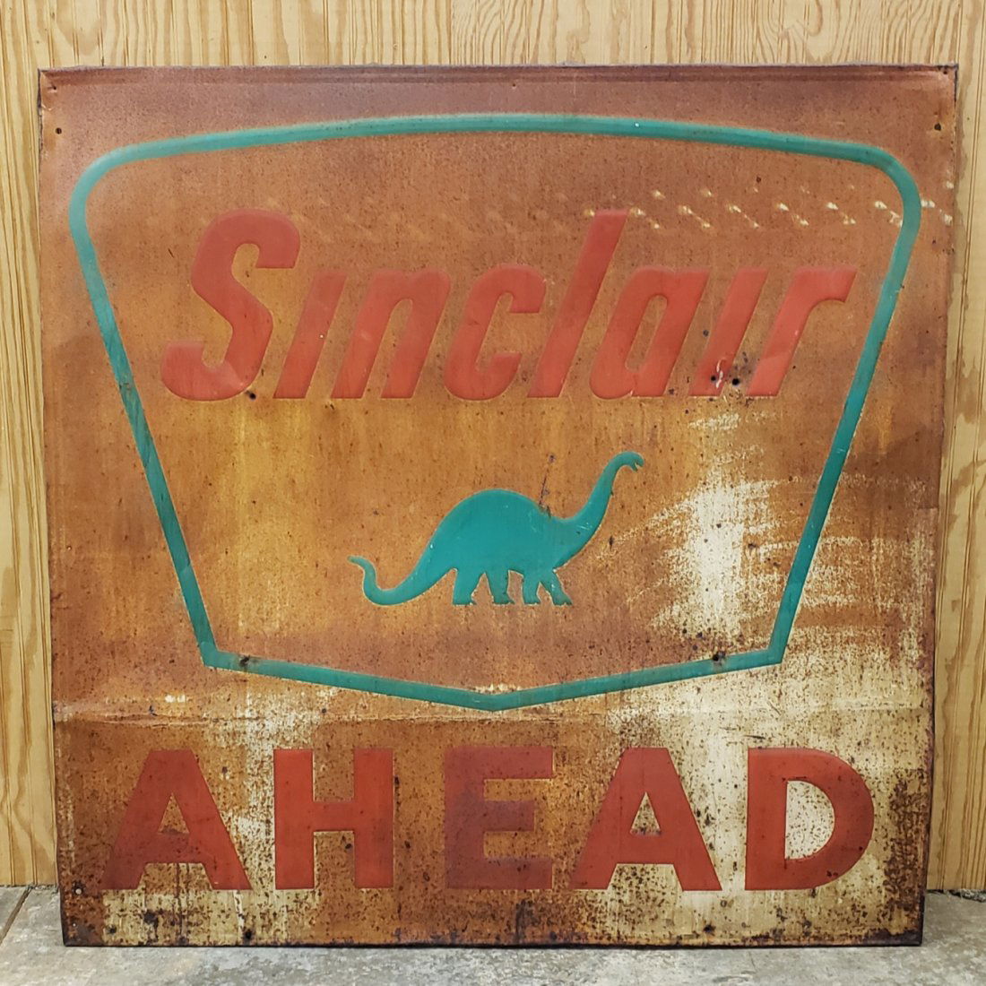 Large 58"  × 58" Sinclair Ahead tin sign (1 of 1)