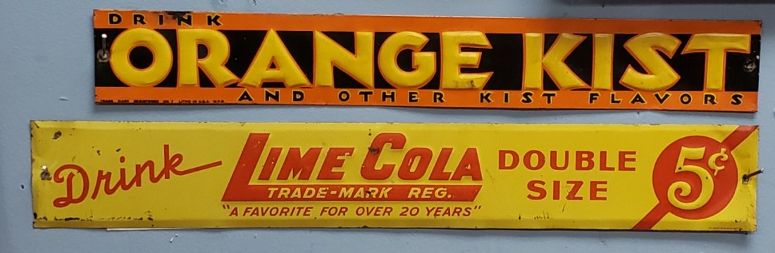 Drink Lime Cola & Orange Kist Door Push Tin Signs (1 of 1)