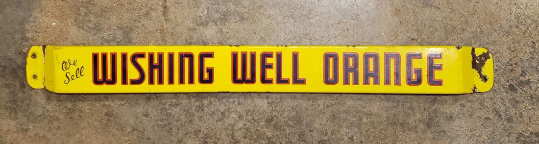 Wishing Well Orange Porcelain Door Push (1 of 2)