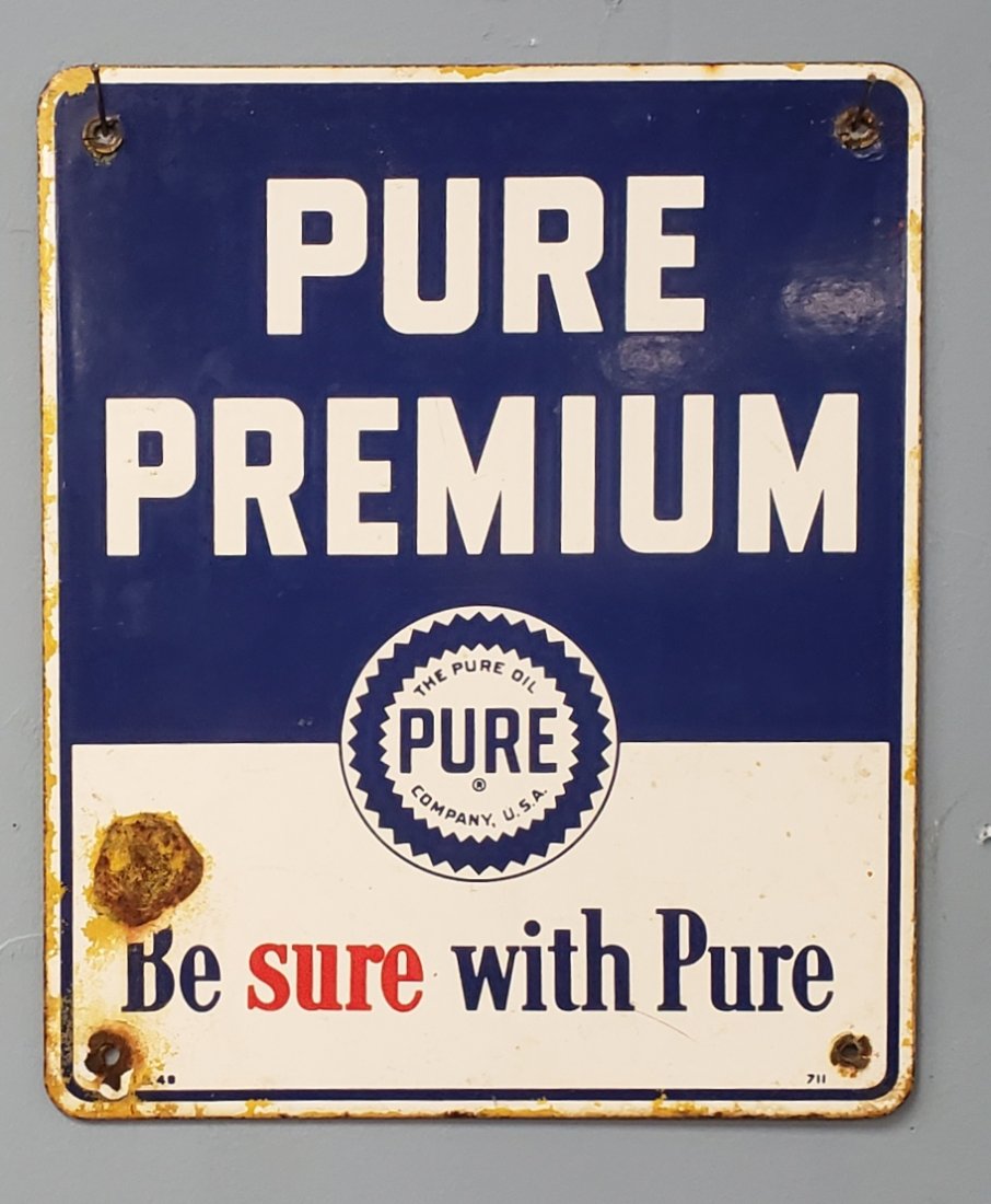 Pure Premium Porcelain Gas Pump Plate (1 of 1)