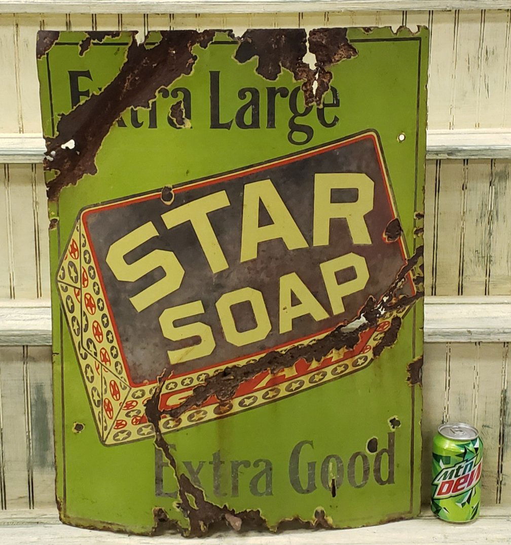 Porcelain Star Soap Curved Porcelain Sign (1 of 1)
