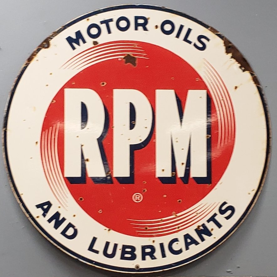 RPM Motor Oils and Lubricants 2 Sided Porcelain Sign (1 of 2)